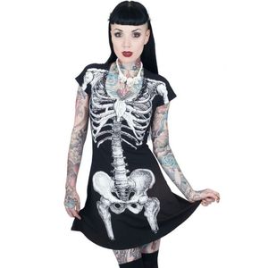 Kreepsville 666 skeleton flare dress